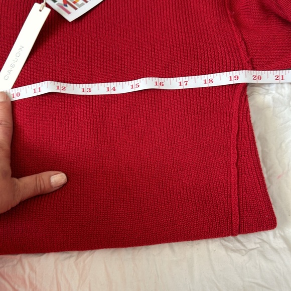 NWT CASLON Scoop Beck Ribbed hip length sweater in Red Chili - Picture 8 of 10